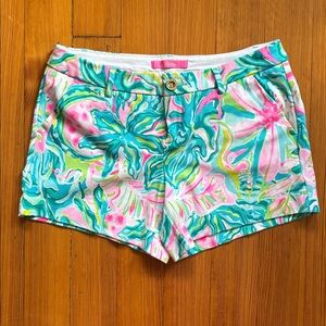 Lilly Pulitzer Pink and Green Patterned Women Shorts